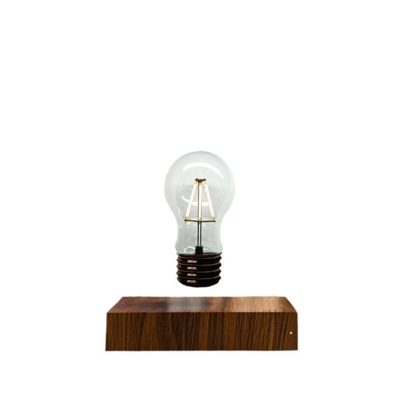 Wooden Magnetic Levitating Bulb Lamp – Floating LED Light with 360° Rotation | Modern Desk & Home Decor