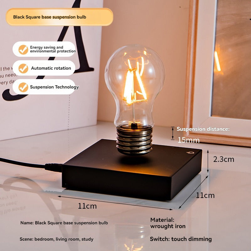 Wooden Magnetic Levitating Bulb Lamp – Floating LED Light with 360° Rotation | Modern Desk & Home Decor