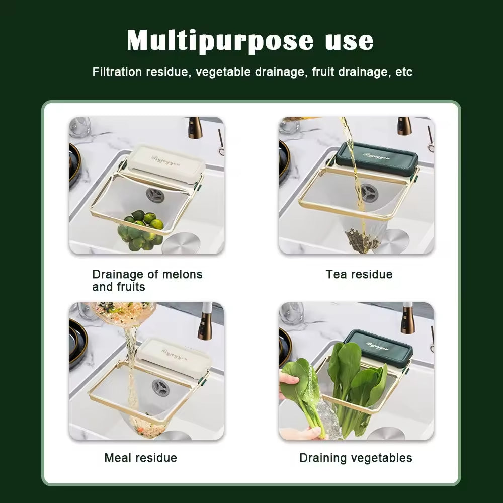 Foldable Sink Strainer Rack Disposable Filter Mesh Strainer Vegetable Fruit Drainer