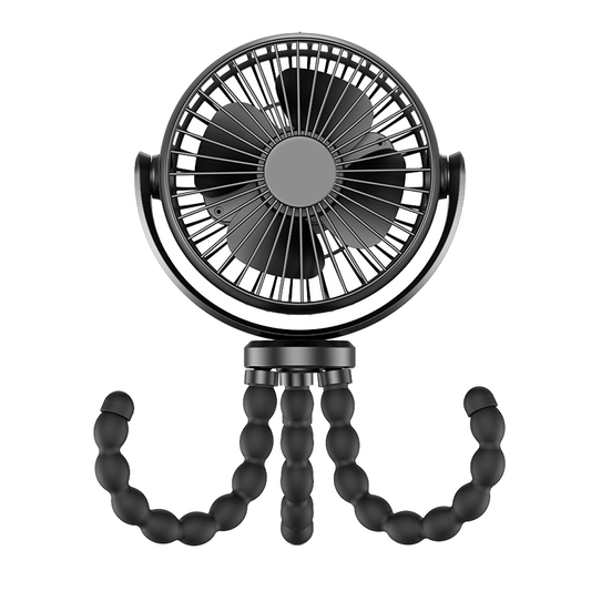 Portable Baby Stroller Fan – 360° Rotating Rechargeable Mini Clip Fan with Flexible Tripod